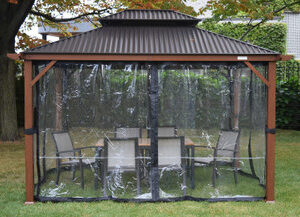 RIDEAUX CLAIR (MICA) 10'X10' + 2 ATTACHES/PANNEAU (NOIR)